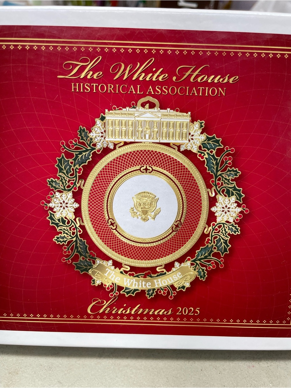 Red & Gold Holiday Ornament 2025